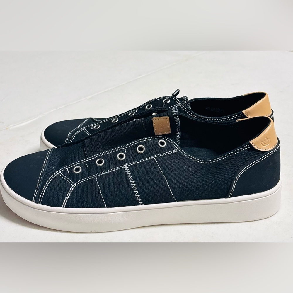 Spenco Malibu Slip-On Sneakers Shoes Womens 11 Dark Blue Canvas Laceless Eyelet